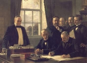 西奧博德 沙特朗 The Signing of the Protocol of Peace Between the United Stat 西奧博德 沙特朗 The Signing of the Protocol of Peace Between the United Stat